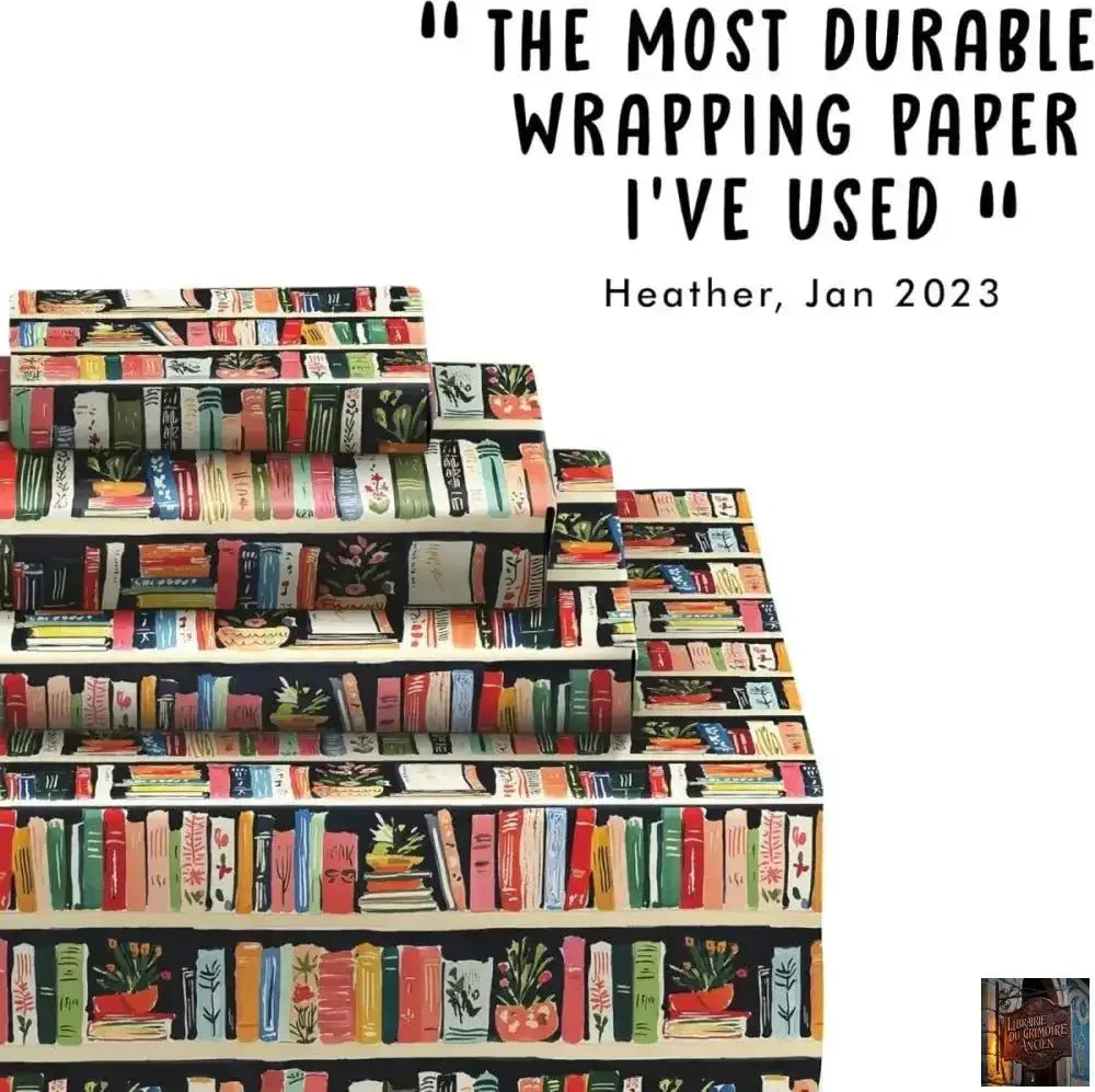 Papier d'emballage livres – 6 feuilles de papier cadeau - © 2026 Le Grimoire Ancien