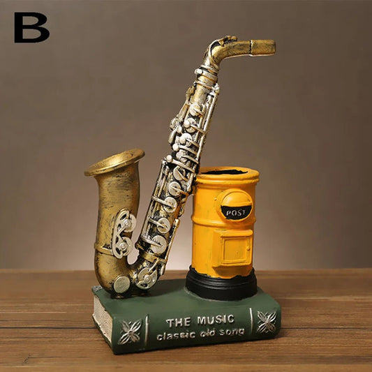 Porte - stylo artisanal en résine (saxophone & violon) - Le Grimoire Ancien