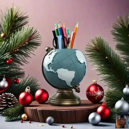 Porte-stylo - Globe créatif - Organisateur de bureau en résine - © 2026 Le Grimoire Ancien