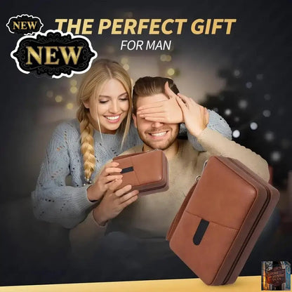 Sacoche / Etui en cuir marron pour cigares - Le Grimoire Ancien