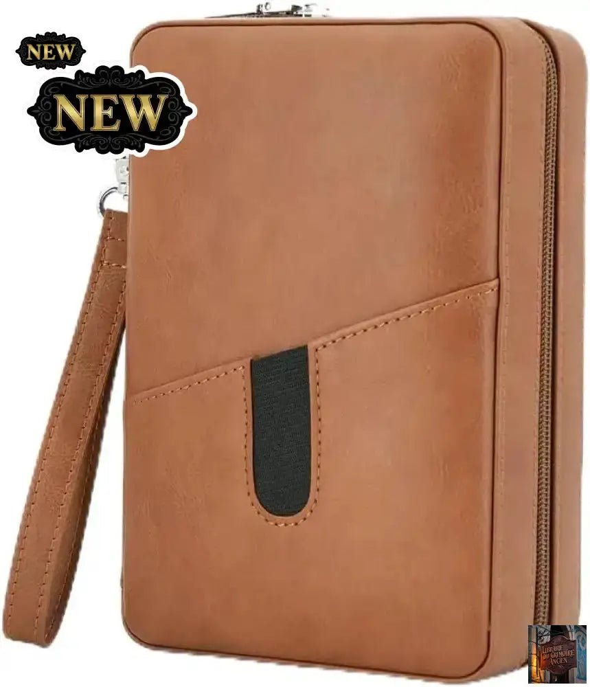 Sacoche / Etui en cuir marron pour cigares - Le Grimoire Ancien
