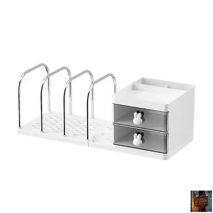 Serre-livres à six grilles, gain de place avec boîte de rangement - © 2026 Le Grimoire Ancien