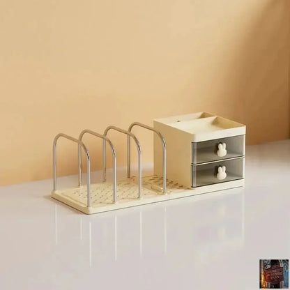 Serre-livres à six grilles, gain de place avec boîte de rangement - © 2026 Le Grimoire Ancien