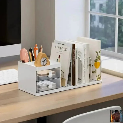 Serre-livres à six grilles, gain de place avec boîte de rangement - © 2026 Le Grimoire Ancien