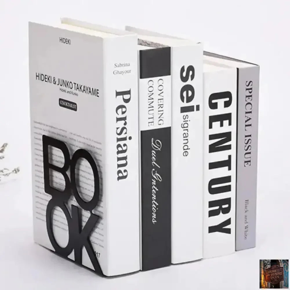 Serre-livres en fer, 1 pièce, support de livre - 2 couleurs - © 2026 Le Grimoire Ancien