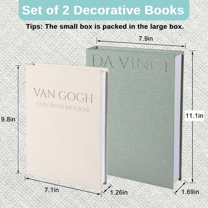 Set de 2 boîtes décoratives faux livres en lin | Dorure à chaud & fermeture magnétique | Empilables - © 2026 Le Grimoire Ancien
