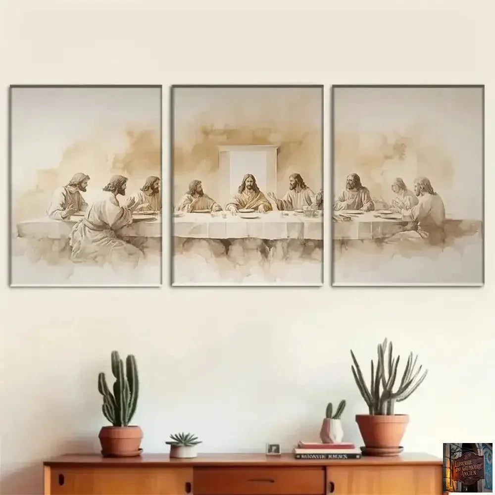 Tableau "La Cène" de Léonard de Vinci 1496 (revisité) - 3 pièces - © 2026 Le Grimoire Ancien