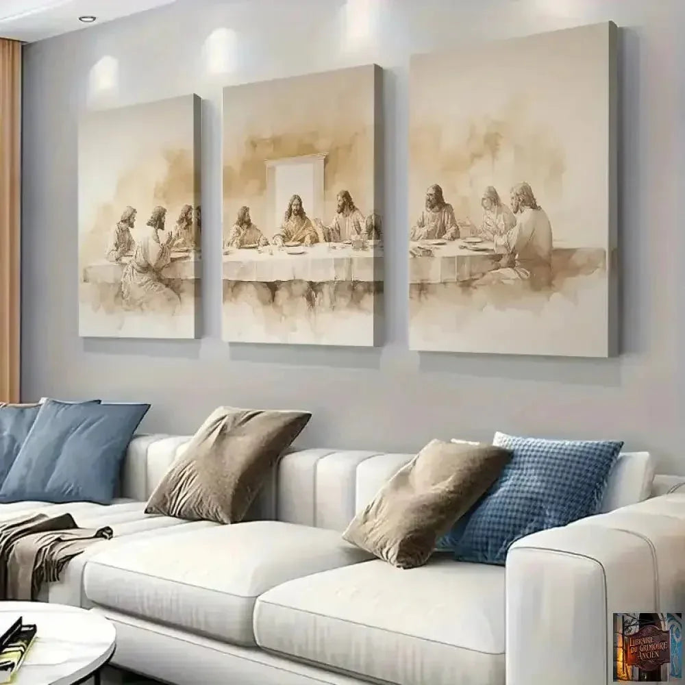 Tableau "La Cène" de Léonard de Vinci 1496 (revisité) - 3 pièces - © 2026 Le Grimoire Ancien