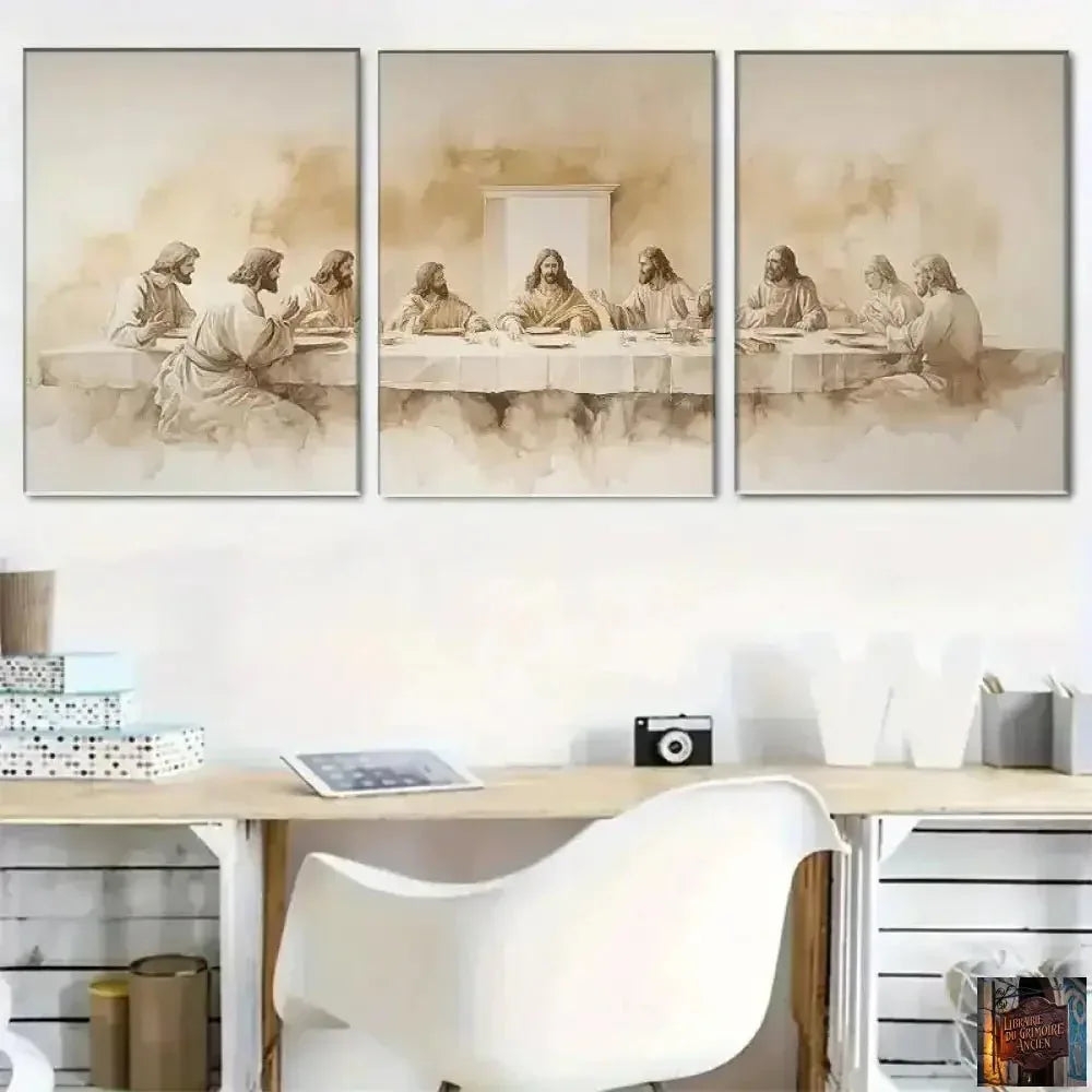 Tableau "La Cène" de Léonard de Vinci 1496 (revisité) - 3 pièces - © 2026 Le Grimoire Ancien