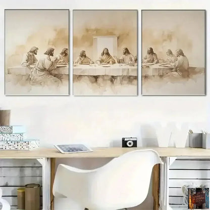 Tableau "La Cène" de Léonard de Vinci 1496 (revisité) - 3 pièces - © 2026 Le Grimoire Ancien