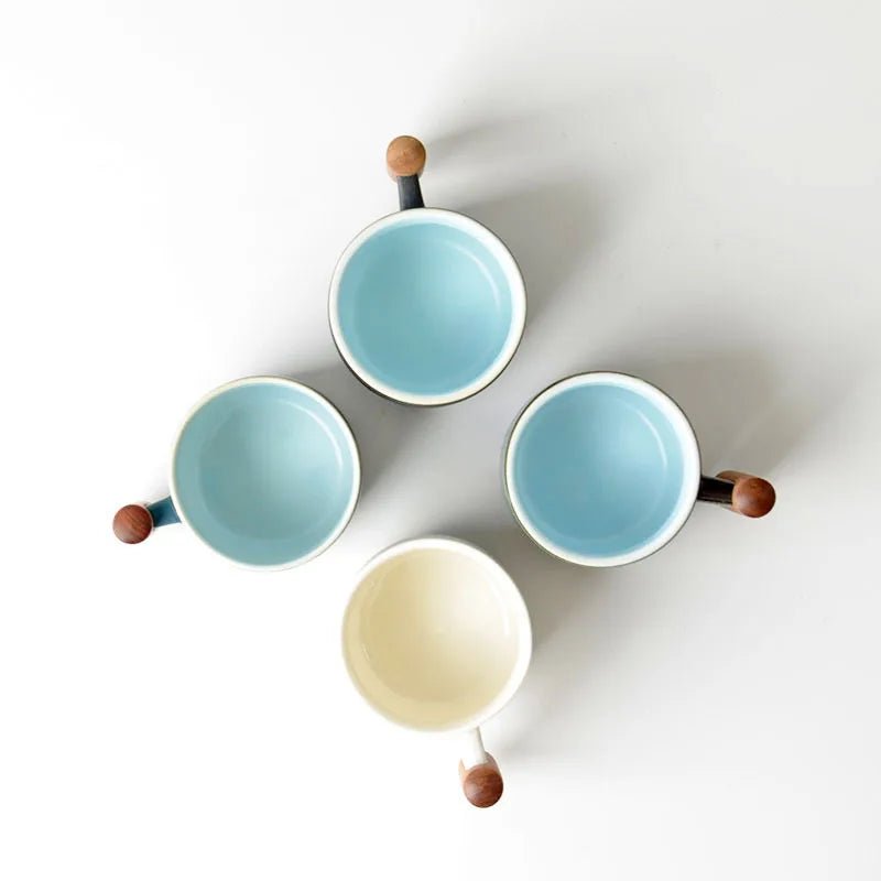 Tasse à café créative faite à la main, exquise, vintage, avec manche en bois - Le Grimoire Ancien