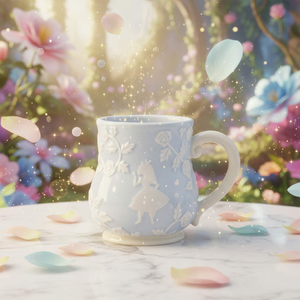 Tasse Alice – Silhouette Embossée – Fond Mystique Disney