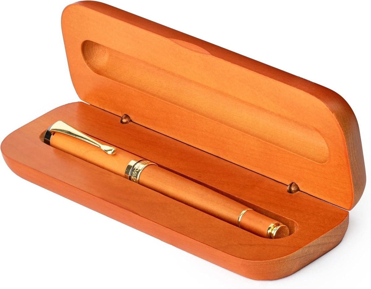 Wordsworth and Black Rollerball Pen - Stylo de luxe époustouflant en bambou bois brun - © 2026 Le Grimoire Ancien