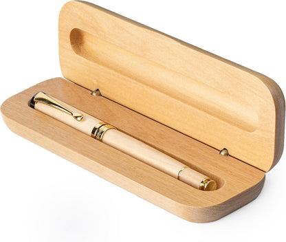 Wordsworth and Black Rollerball Pen - Stylo de luxe époustouflant en bambou bois brun - © 2026 Le Grimoire Ancien